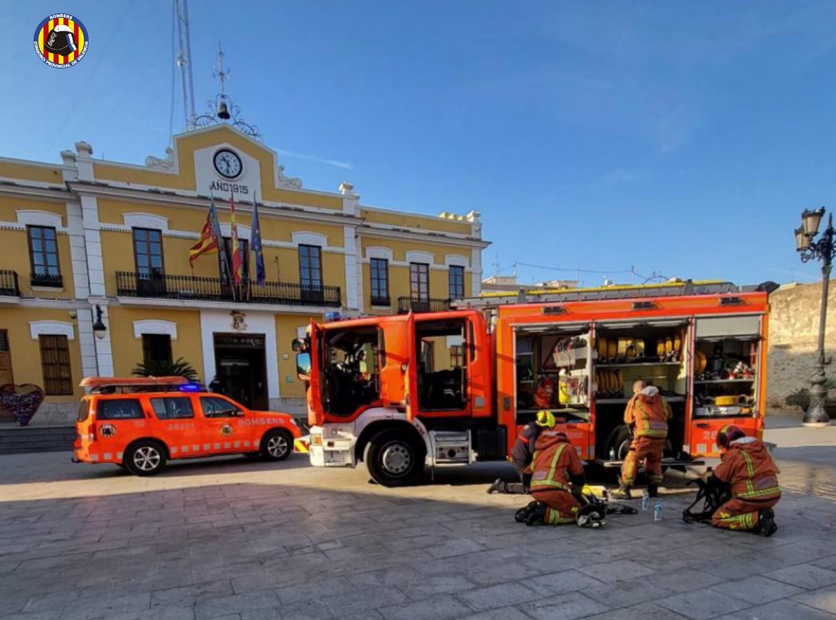 Incendio en el Ayuntamiento de Burjassot